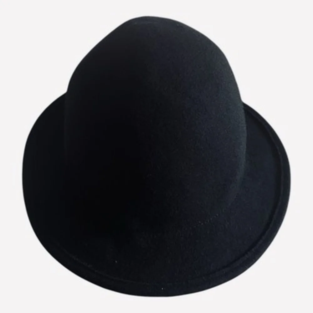 Vintage Lids 100% Wool Felt Bucket Hat Black Tall Crown One Size Unisex EXC